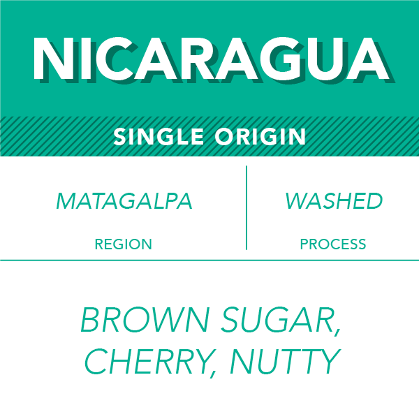 Nicaragua single-origin coffee bag - Matagalpa beans with brown sugar sweetness and cherry acidity, 12oz bag, $22